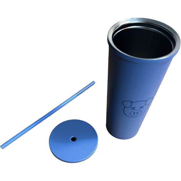 Shane Dawson Pig Tumbler Cup Light Blue With Lid & Straw - Picture 9 of 14